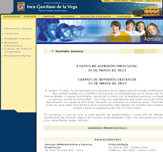 Ingresantes examen UIGV 2014 Universidad Inca Garcilaso de la Vega 2014, domingo 31 de Agosto